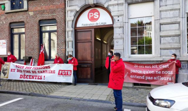 La FGTB se fait entendre au siège liégeois du PS