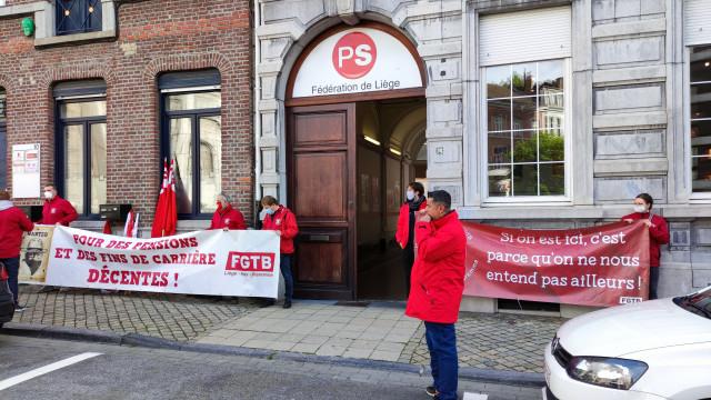 La FGTB se fait entendre au siège liégeois du PS