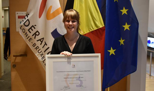 La Liégeoise Flore Hastir, lauréate du prix pour la promotion du Sport féminin