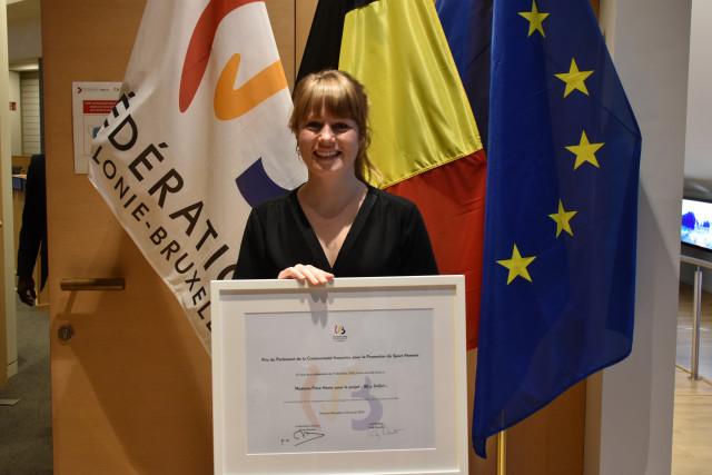 La Liégeoise Flore Hastir, lauréate du prix pour la promotion du Sport féminin