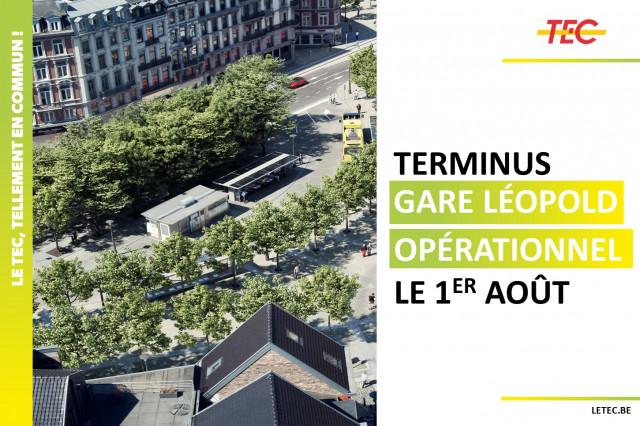 Retour des bus au terminus de la gare Léopold !