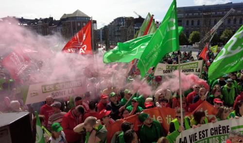 Liège : manifestation syndicale pour le pouvoir d'achat 