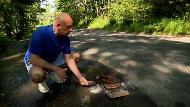 Luigi, le spécialiste de la pêche en nids de poule