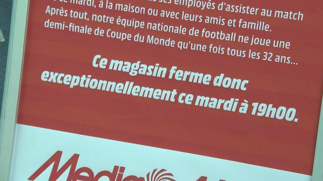 Des magasins ferment plus tôt pour cause de match des Diables
