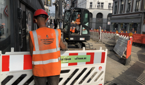 Quelques travaux sur le chantier du tram