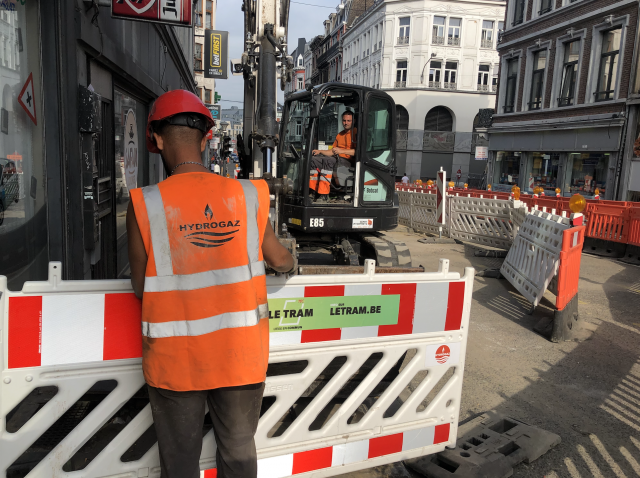 Quelques travaux sur le chantier du tram