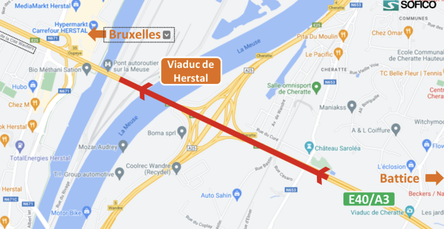 Tranchée de Cheratte : prolongation des travaux sur le viaduc 