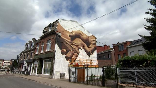 Une fresque pour commémorer la solidarité suite aux inondations de 2021