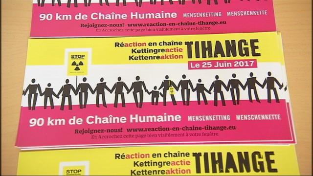Une chaîne humaine anti-nucléaire entre Tihange et Aix-La-Chapelle